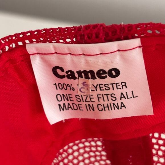 Vtg 80s SAN XAVIER MISSION Trucker Hat Red White Mesh Cap NOS Tucson AZ Church - Picture 8 of 9